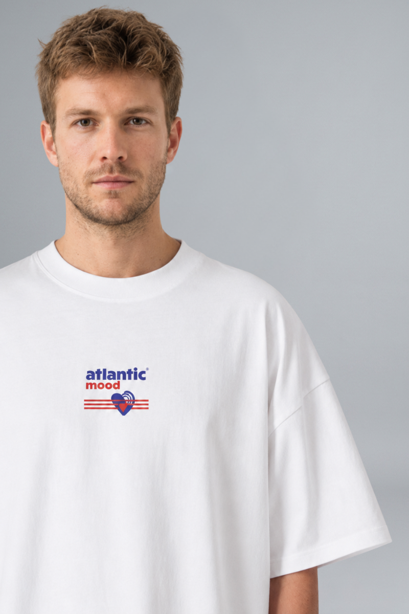 Camiseta 006 Batea — detalle serigrafía · ATLANTIC Mood Drop 01