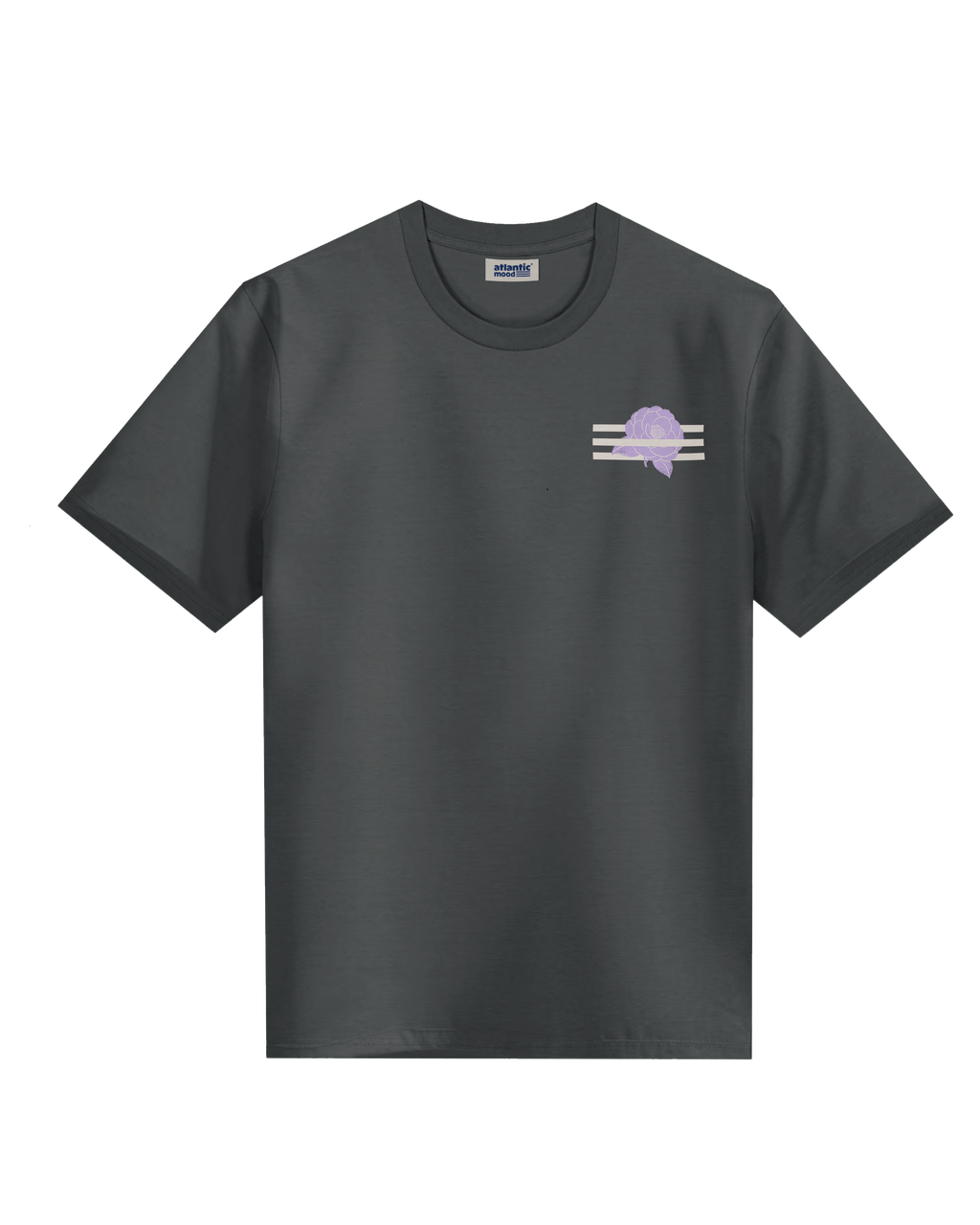 Camiseta 002 Camelia — vista lateral · ATLANTIC Mood Drop 01