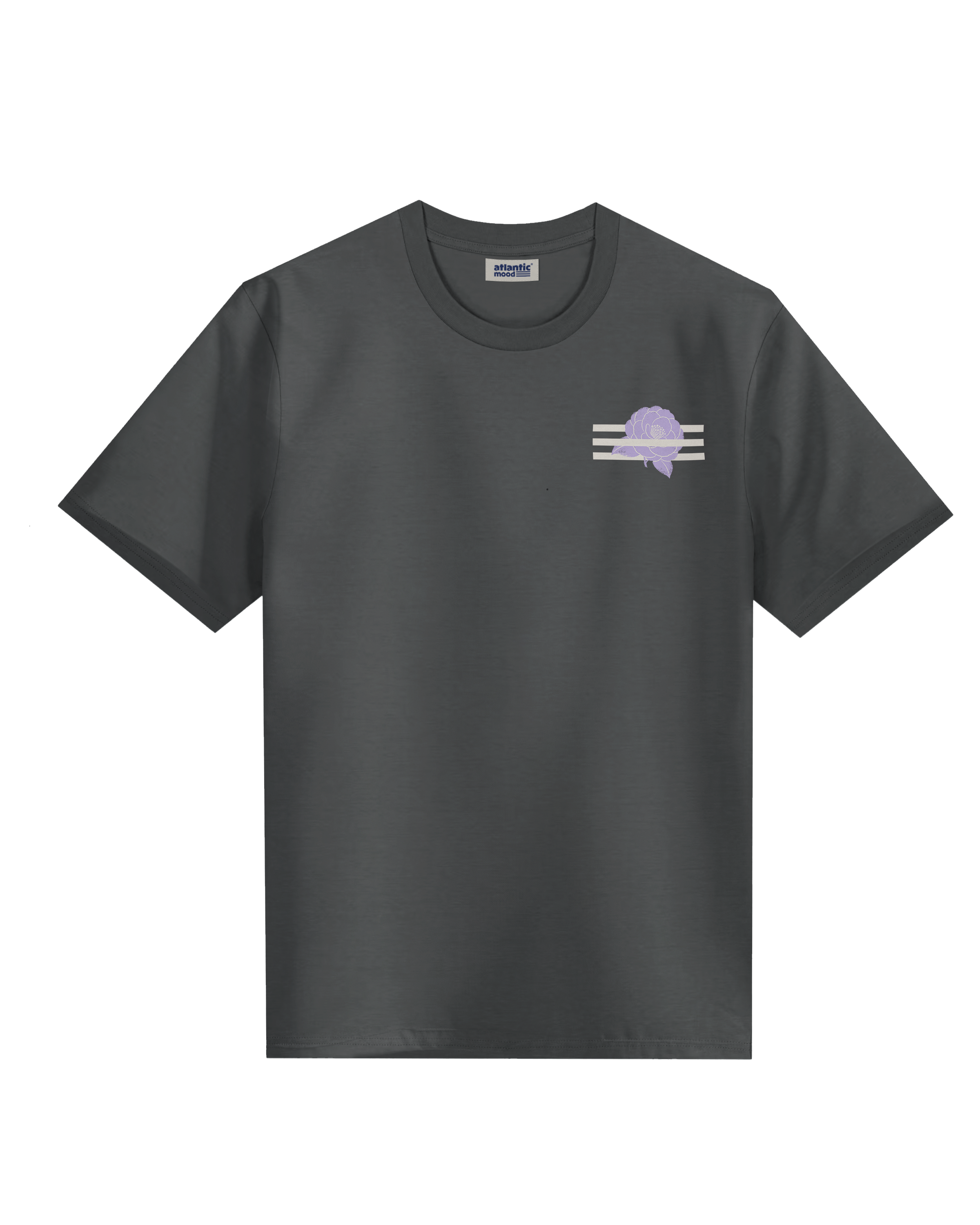 Camiseta 002 Camelia — vista lateral · ATLANTIC Mood Drop 01